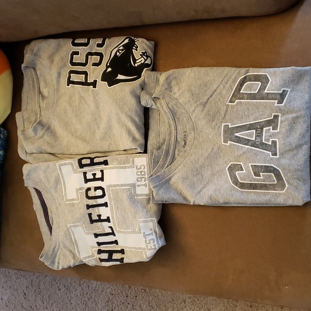 Lot of 3 Boy's Gray T-shirts